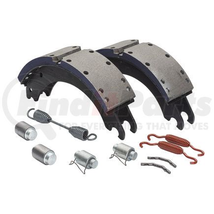 GF4702QG by HALDEX - Drum Brake Shoe Kit - Remanufactured, Rear, Relined, 2 Brake Shoes, with Hardware, FMSI 4702, for Meritor "Q" Plus Applications