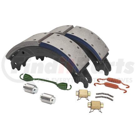 GF4720QG by HALDEX - Drum Brake Shoe Kit - Remanufactured, Rear, Relined, 2 Brake Shoes, with Hardware, FMSI 4720, for Meritor "Q" Plus Applications