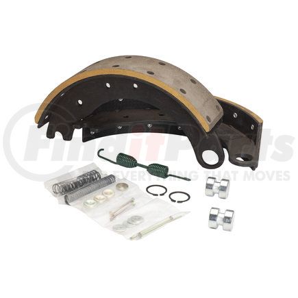 GG1307TG2 by HALDEX - Drum Brake Shoe Kit - Front, Relined, 2 Brake Shoes, with Hardware, FMSI 1307, for Meritor "T" Applications