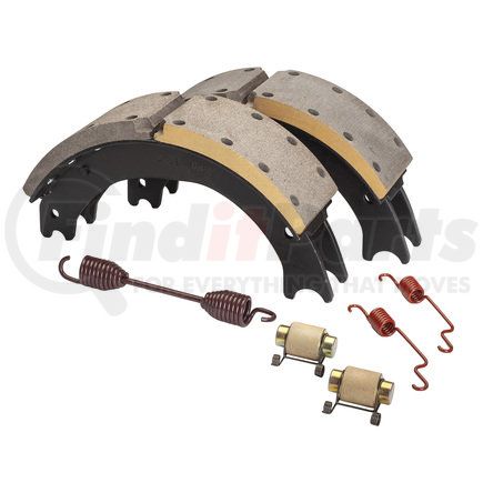 GG4729DQG by HALDEX - Drum Brake Shoe Kit - Remanufactured, Front, Relined, 2 Brake Shoes, with Hardware, FMSI 4729, for Dana Applications
