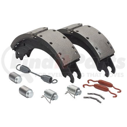 HV764702QG by HALDEX - Drum Brake Shoe Kit - Remanufactured, Rear, Relined, 2 Brake Shoes, with Hardware, FMSI 4702, for use with Meritor "Q" Plus