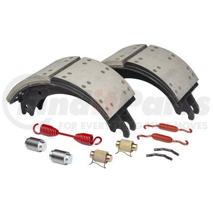 HV774707QG by HALDEX - Drum Brake Shoe Kit - Remanufactured, Rear, Relined, 2 Brake Shoes, with Hardware, FMSI 4707, for use with Meritor "Q" Plus