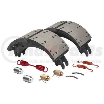 HV884707QG by HALDEX - Drum Brake Shoe Kit - Remanufactured, Rear, Relined, 2 Brake Shoes, with Hardware, FMSI 4707, for use with Meritor "Q" Plus