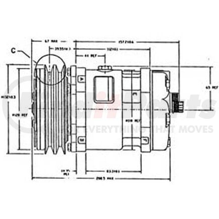 CO4521 by UNIVERSAL AIR CONDITIONER (UAC) - A/C Compressor -- Sanden SD5H14 Compressor Assembly