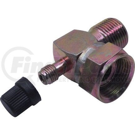 FT2032C by UNIVERSAL AIR CONDITIONER (UAC) - A/C Refrigerant Hose Fitting -- Steel 90º Rotalock Compressor Fitting w/ Svc Port