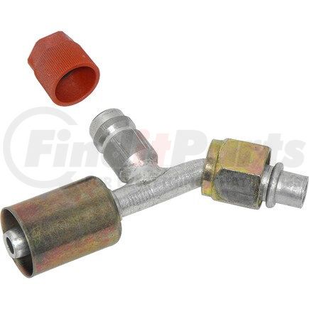 FT3123C by UNIVERSAL AIR CONDITIONER (UAC) - A/C Refrigerant Hose Fitting -- Alum. 45º Female Oring Beadlock Ftg. w/ Svc Port