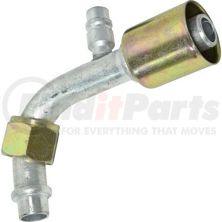 FT3243C by UNIVERSAL AIR CONDITIONER (UAC) - A/C Refrigerant Hose Fitting -- Alum. 90º Female Oring Beadlock Ftg. w/ Svc Port