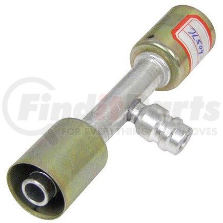 FT6057C by UNIVERSAL AIR CONDITIONER (UAC) - A/C Refrigerant Hose Fitting -- Aluminum Straight Beadlock Splicer w/ Service Port