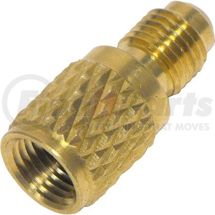 FT6430C by UNIVERSAL AIR CONDITIONER (UAC) - A/C Refrigerant Hose Fitting -- Brass Str. Male/Female Flare Fitting w/ Svc Port
