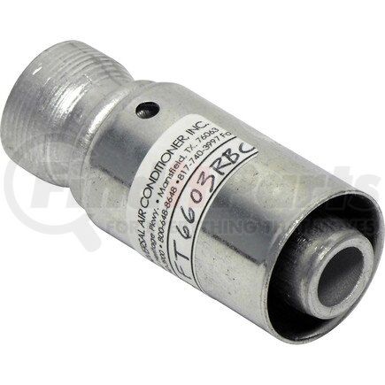 FT6603RBC by UNIVERSAL AIR CONDITIONER (UAC) - A/C Refrigerant Hose Fitting -- Aluminum Straight Outer Weld-on Beadlock Fitting