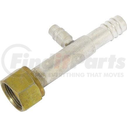 FT7003C by UNIVERSAL AIR CONDITIONER (UAC) - A/C Refrigerant Hose Fitting -- Aluminum Str. Female Oring Barb Ftg. w/ Svc Port