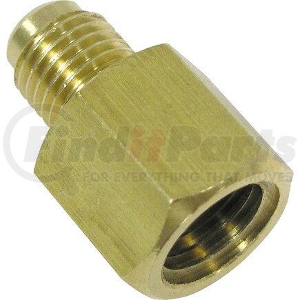 FTS13038C by UNIVERSAL AIR CONDITIONER (UAC) - A/C Refrigerant Hose Fitting -- Brass Str. Male/Female Flare Fitting w/ Svc Port