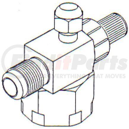 FT0184 by UNIVERSAL AIR CONDITIONER (UAC) - A/C Refrigerant Hose Fitting -- Steel 90º Rotalock Compressor Fitting w/ Svc Port