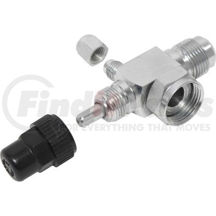 FT0185 by UNIVERSAL AIR CONDITIONER (UAC) - A/C Refrigerant Hose Fitting -- Steel 90º Rotalock Compressor Fitting w/ Svc Port