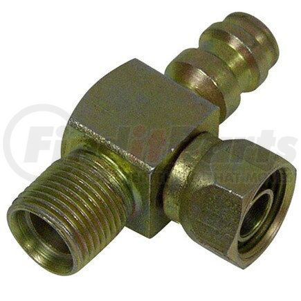 FT0205C by UNIVERSAL AIR CONDITIONER (UAC) - A/C Refrigerant Hose Fitting -- Steel 90º Compressor Fitting w/ Service Port