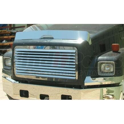 F-3044 by ARANDA - STAINLESS LOUVERED GRILL FREIGHTLINER FL 50 60 70 80 106 AND 112 TRUCKS, HAS 9 LOUVERS