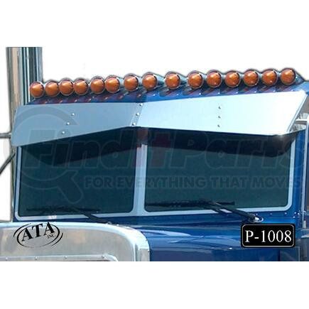 P-1008 by ARANDA - PETERBILT 359 STAINLESS 13 X 8 INCH BOWTIE DROP VISOR