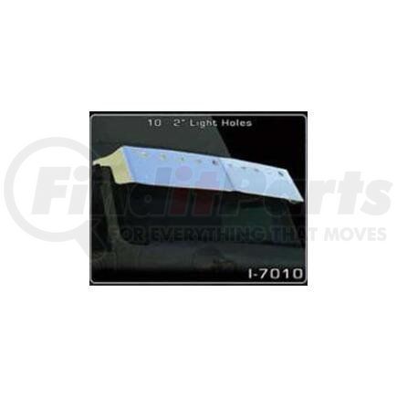 Aranda I-7010 INTERNATIONAL 9000I SERIES TRUCKS STAINLESS DROP VISOR 13 INCH has 10 - 2 inch holes across top see picture