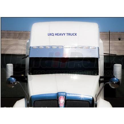 K-2451 by ARANDA - Sun Drop Visor - 15", Stainless Steel, With 10 3/4" Light Holes, For Kenworth T680