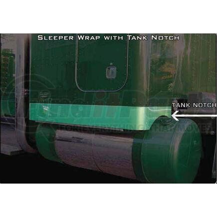 P-1117 by ARANDA - Sleeper Panel - 10" x 48", Stainless Steel, With Tank Notch, For Peterbilt 379