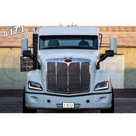 P-0059A by ARANDA - NEW ALUMINUM 14 1/2" 1 PIECE BLIND MOUNT DROP VISOR FITTING PETERBILT 579, 567 & KENWORTH T680, T880 DAY CAB TRUCKS