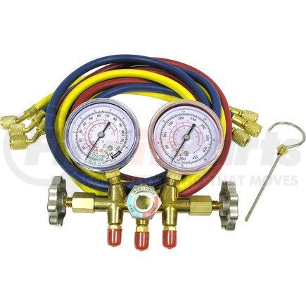 TO3166C by UNIVERSAL AIR CONDITIONER (UAC) - A/C Repair Tool -- Brass Manifold Gauge Hose Set