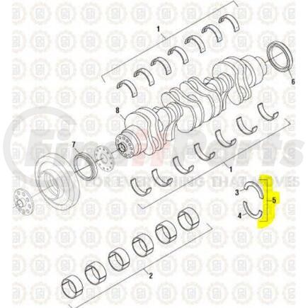 671625 by PAI - Engine Crankshaft Main Bearing Thrust Bearing - Standard Size Detroit Diesel DD15 Application