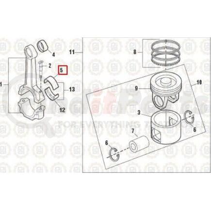 171895 by PAI - Engine Connecting Rod Bearing - STD; Cummins QSL Series Engines Application