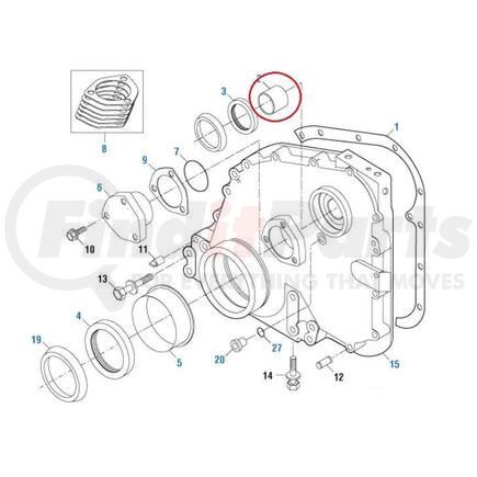 151517 by PAI - Engine Cover Bushing - Front; Large Accessory Drive Shaft Cummins N14 Series Engine Application