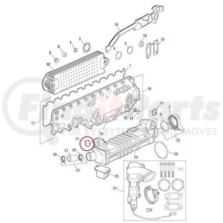 821080 by PAI - Exhaust Gas Recirculation (EGR) Cooler Seal - Mack MP7 Series Application Volvo D11 Application