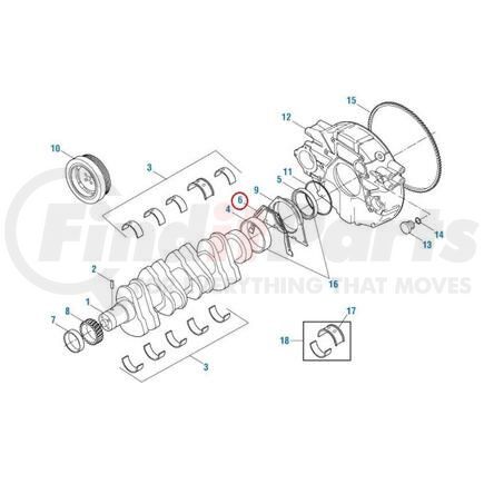 131463 by PAI - Engine Crankshaft Cover Gasket - Rear; Cummins 4B Series Application