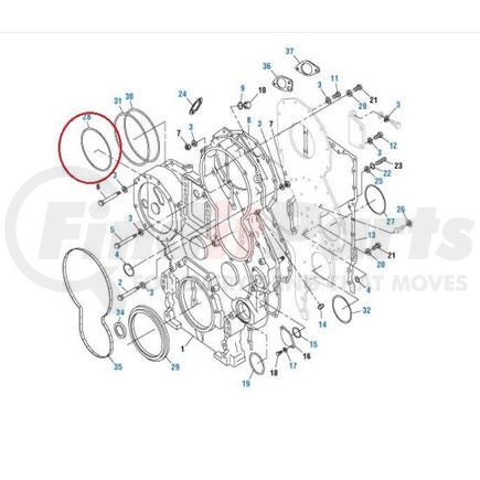 331384 by PAI - Accessory Cover Seal - for Caterpillar 3400/3406E/C15/C16/C18 Series Application