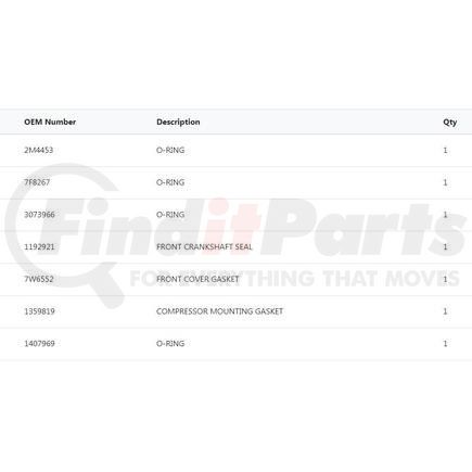 331379 by PAI - Engine Cover Gasket - Front; Caterpillar 3126B Application