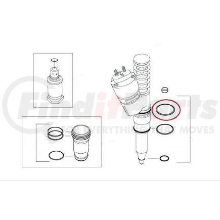 321296 by PAI - O-Ring - 0.139 in C/S x 1.359 in ID 3.53 mm C/S x 34.52 mm ID, Viton 90, Orange Teflon Coat Series # -220