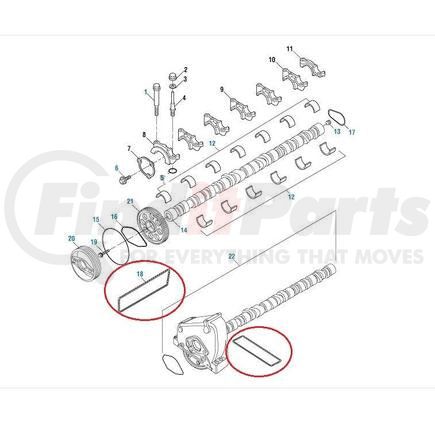 631314 by PAI - Engine Camshaft Housing Gasket - 10.5in x 2.8in length Detroit Diesel Series 50 / 60 Application