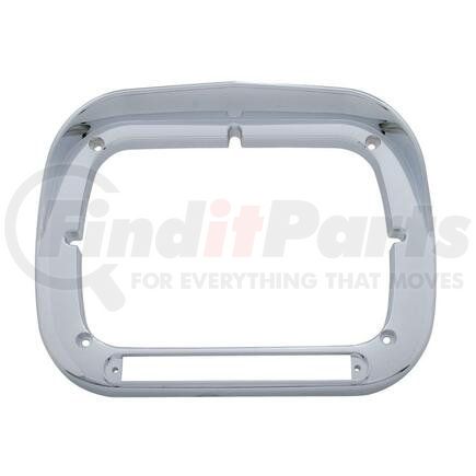 32369 by UNITED PACIFIC - Headlight Bezel - Rectangular, Plastic, Chrome, 6 in. x 8 in., with LED Cutout and Visor