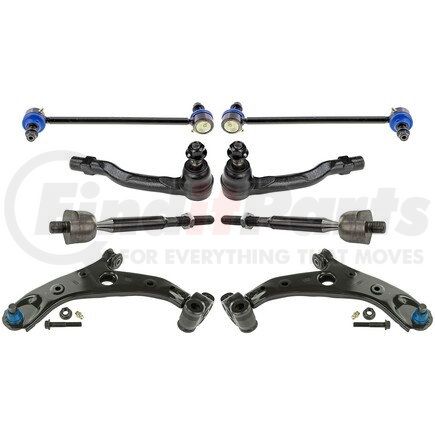 MKIT10019 by MEVOTECH - Suspension Kit - Front, 8-Piece Front End Supreme Steering and Suspension