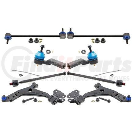 MKIT10033 by MEVOTECH - Suspension Kit - Front, 8-Piece Front End Supreme Steering and Suspension
