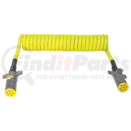 7ATG222EW by TECTRAN - Trailer Power Cable - 12, ft. 7-Way, Powercoil, Auxiliary, Yellow, WeatherSeal