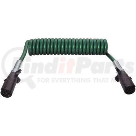 7ATG522PG by TECTRAN - Trailer Power Cable - 15 ft., 7-Way, Powercoil, ABS, Green, with Poly Plugs