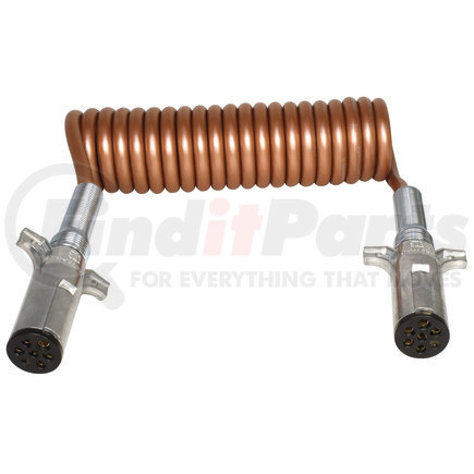 7MTY622MG by TECTRAN - Trailer Power Cable - 20 ft., 7-Way, Powercoil, Medium Duty, Bronze, with Spring Guards