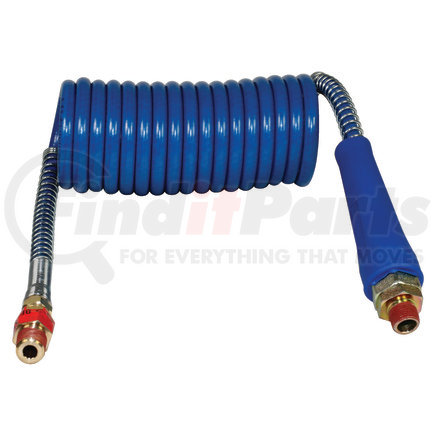 16P12BH by TECTRAN - Air Brake Hose Assembly - 12 ft., Coil, Blue, Pro-Flex, with Handles and Fitting