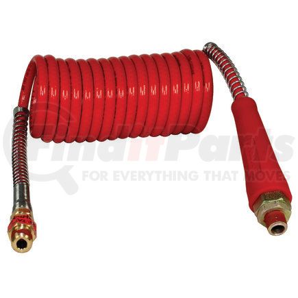 16P12RH by TECTRAN - Air Brake Hose Assembly - 12 ft., Coil, Red, Pro-Flex, with Handles and LIFESwivel Fitting