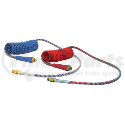 17P15-24H by TECTRAN - Air Brake Hose Assembly - 15 ft., Coil, Red and Blue, Pro-Flex-SP Upgrade