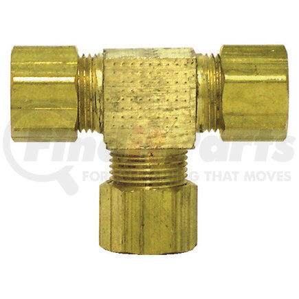 Tectran 64-2 Air Brake Air Line Fitting Compression Fitting - Brass, 1/8 inches Tube Size, Union Tee