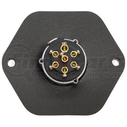 670-7330 by TECTRAN - Trailer Receptacle Socket - 7-Way, Die-Cast, with Large Mounting Plate