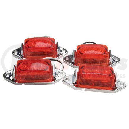 RP-1445R/4P by ROADPRO - Marker Light - 1.75" x 1", Red, 3 LEDs, Chrome Base