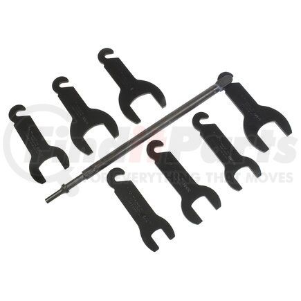 43300 by LISLE - 7 Pc. Pneumatic  Fan Clutch Wrench Set to Remove & Install