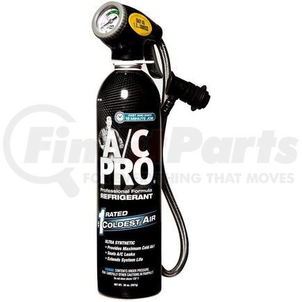 ACP200-6 by INTERDYNAMICS - A/C Pro Car A/C Refrigerant Recharge Kit - with Hose and Gauge, 20 Oz. Bottle