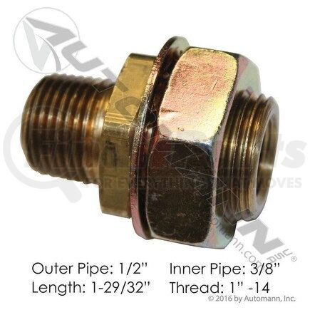 177.4006 by AUTOMANN - Bulkhead Coupling, 1-29/32 in.